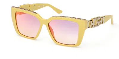 Guess Gu7915 39x Women's Sunglasses Yellow Size 55