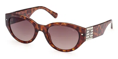 Guess Gu8241 53f Women's Sunglasses Tortoiseshell Size 55 In Havana