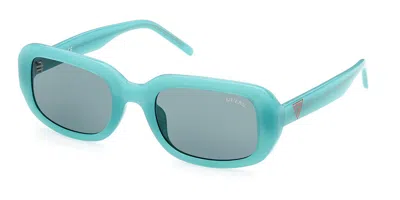 Guess Gu8250 87n Women's Sunglasses Blue Size 54