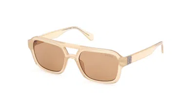 Guess Gu8259 57e Men's Sunglasses Brown Size 53 In Neutral