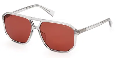 Guess Gu8276 20e Men's Sunglasses Clear Size 58 In Gray