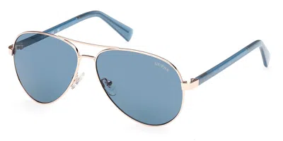 Guess Gu8279 28v Men's Sunglasses Rose-gold Size 58 In Multi