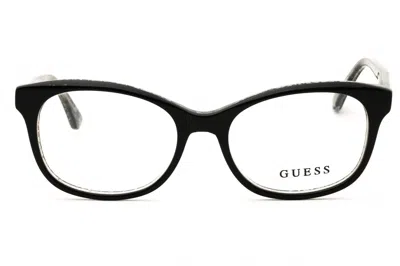 Guess Gu9181 Eyeglasses In Shiny Black / Clear Demo Lens