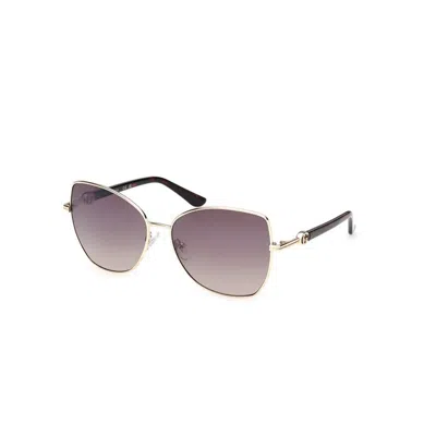 Guess Gu00259 32g Occhiali Da Sole Oro Per Donna In Brown