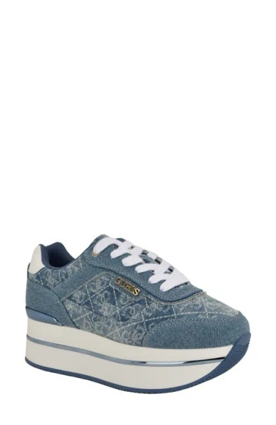 Guess Hansin Platform Sneaker In Blue