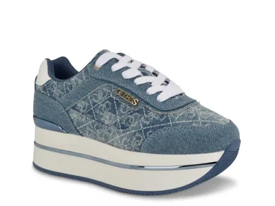 Guess Hansin Platform Sneaker In Blue
