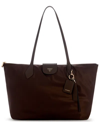 Guess Hayley Large Laptop Tote, 20"w X 12"h X 6"d In Brown