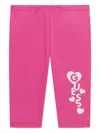 Guess Heart-logo-print Leggings In Pink