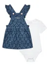 Guess Baby Girls Body And Denim Skirtall Set In White
