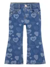 Guess Girls Denim Flared Heart Jeans In Blue