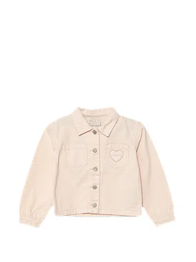 Guess Kids' Heart-motif Jacket In Pink