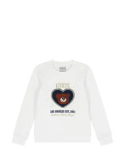 Guess Kids' Heart-motif Sweatshirt In White