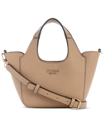 Guess Helina Small Tote With Pouch In Beige