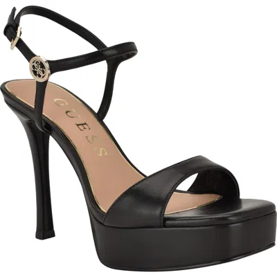 Guess Hendora Ankle Strap Platform Sandal In Black