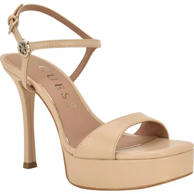 Guess Womens Hendora Leather Platform Stiletto Dress Sandals In Neutral