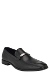 Guess Men's Herzo Slip On Ornamented Dress Loafers In Black/black Saffiano