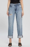 Guess High Rise Cuffed Boyfriend Jeans In Nonsense