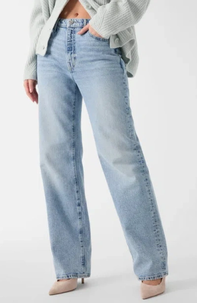 Guess High Waist Straight Leg Jeans In Blue