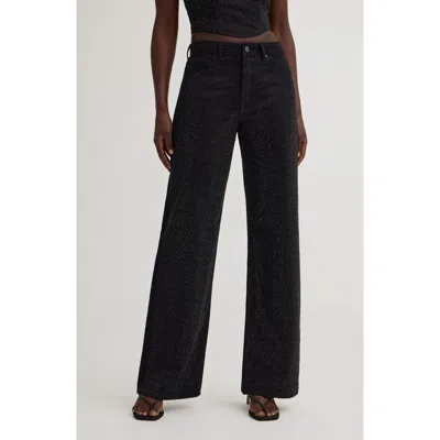 Guess High Waist Wide Leg Jeans In Black