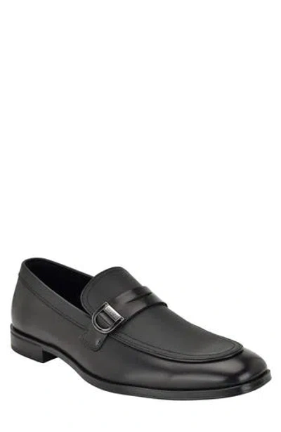 Guess Hiljon Faux Leather Loafer In Black Multi