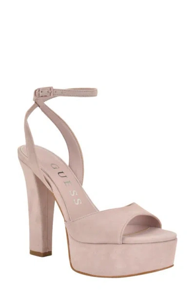 Guess Hitten Ankle Strap Platform Sandal In Pink