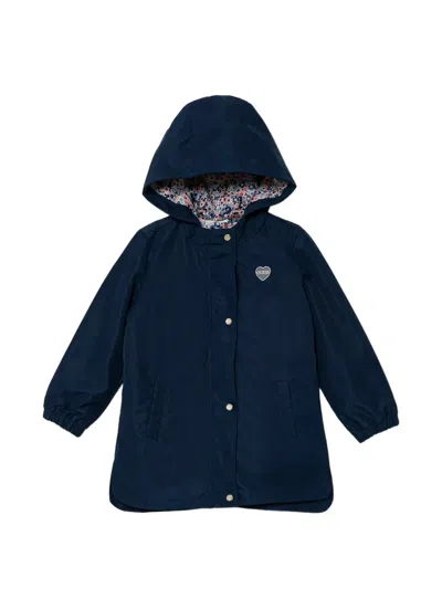 Guess Kids' Hooded Logo Jacket In Blue