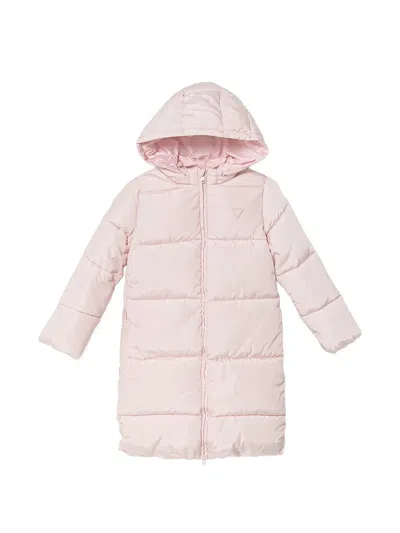 Guess Kids' Hooded Padded Coat In Pink