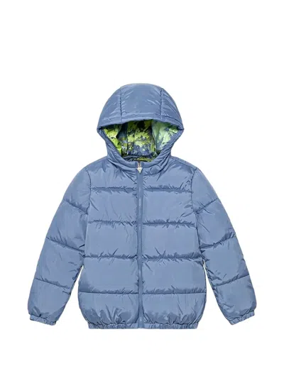 Guess Kids' Hooded Padded Jacket In Blue