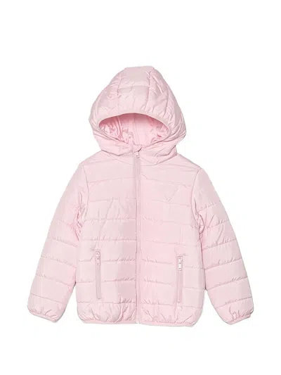 Guess Kids' Hooded Padded Jacket In Pink