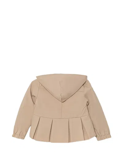 Guess Kids' Hooded Pleated Jacket In Nude