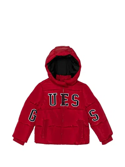 Guess Hooded Puff Jacket In Red