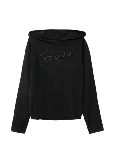 Guess Kids' Hooded Top In Black