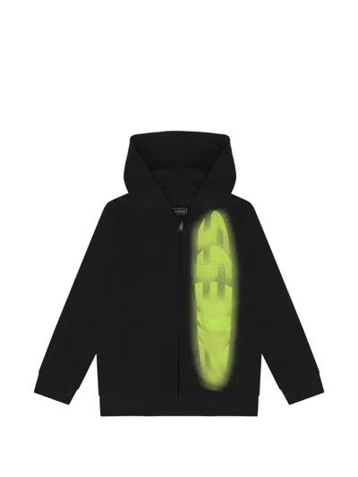 Guess Kids' Hooded Zip Top In Black