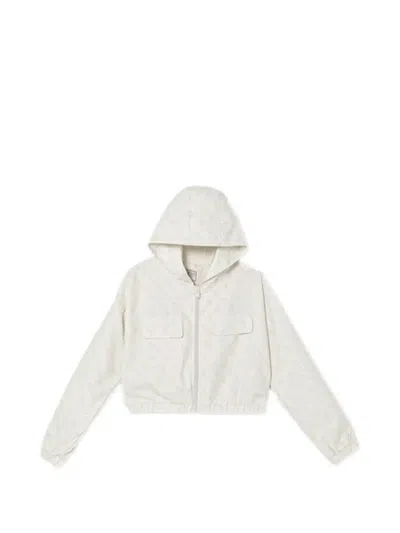 Guess Kids' 후드 집업 재킷 In Neutral