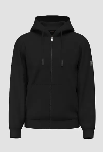 Guess Hoodie With Zip And Black Man Hood In Animal Print