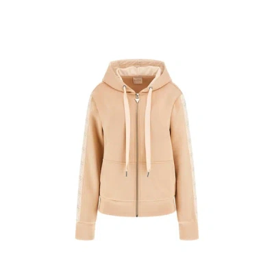 Guess Hoodie Zippé Néoprène In Pink