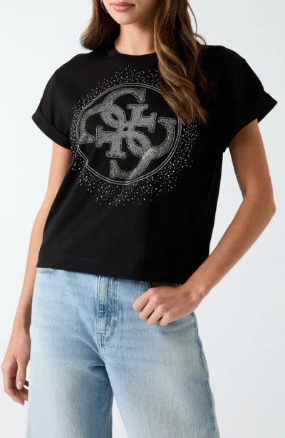 Guess Hotfix Logo Graphic T-shirt In Black