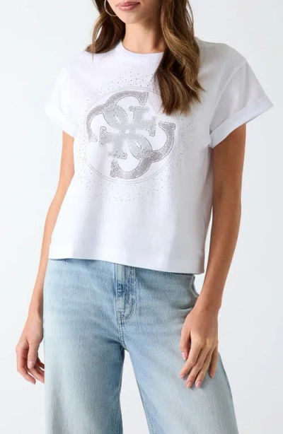 Guess Hotfix Logo Graphic T-shirt In White