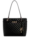 Guess Idra Noel Large Quilted Tote Bag In Black