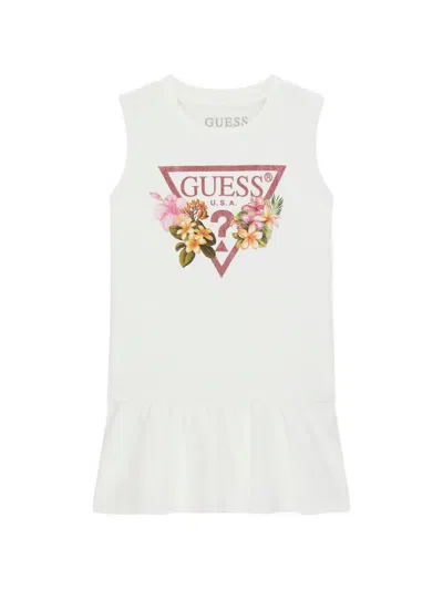 Guess Kids' Interlock Sleeveless Dress In White