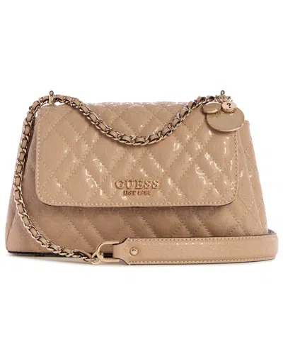 Guess Isemay Convertible Small Flap Bag In Brown