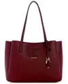 Guess Isola Multi Compartment Large Tote Bag In Burgundy