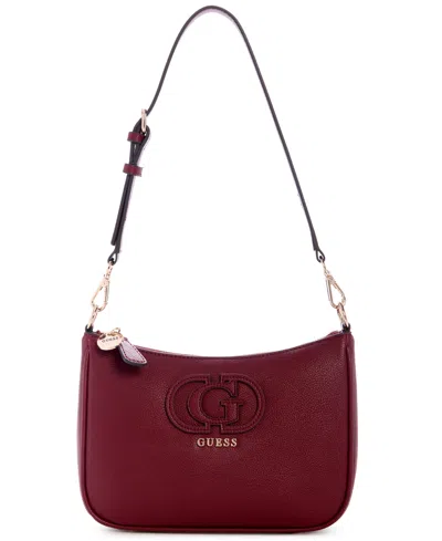 Guess Isola Small Shoulder Bag In Burgundy