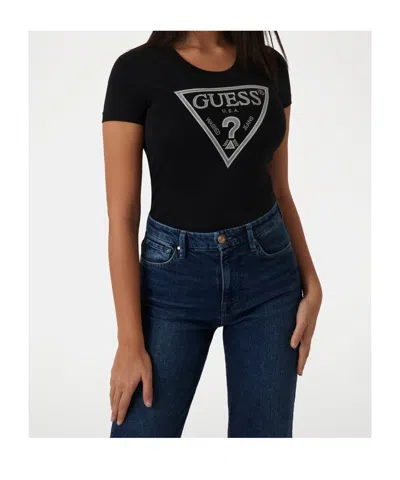 Guess Item O-neck Short-sleeved T-shirt In Black
