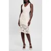 Guess Itzel Lace Sleeveless Sheath Dress In Dove White
