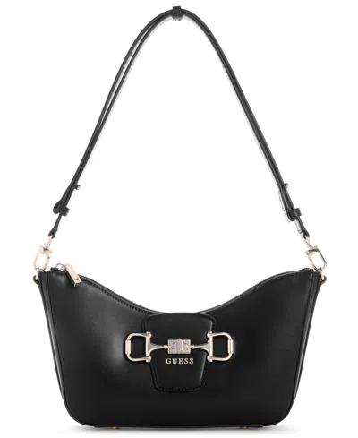 Guess Janie Convertible Small Shoulder Bag In Black