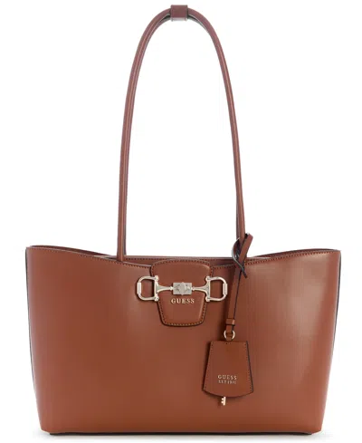 Guess Janie Girlfriend Carryall Handbag In Brown
