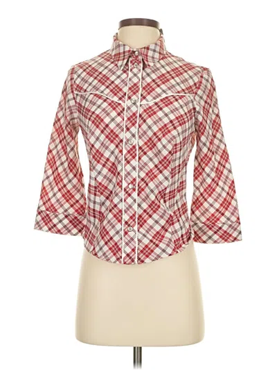 Pre-owned Guess Jeans 3/4 Sleeve Button Down Shirt In Red