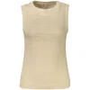 Guess Jeans Beige Cotton Tank Top In Neutral