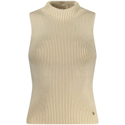 Guess Jeans Beige Cotton Tank Top In Neutral